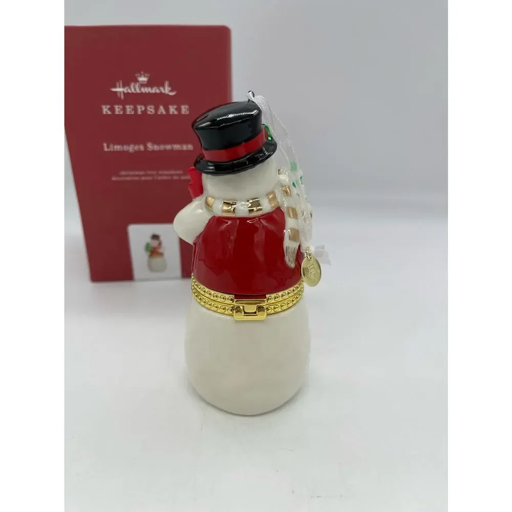 Hallmark Keepsake Limoges Snowman Ornament & Trinket Box